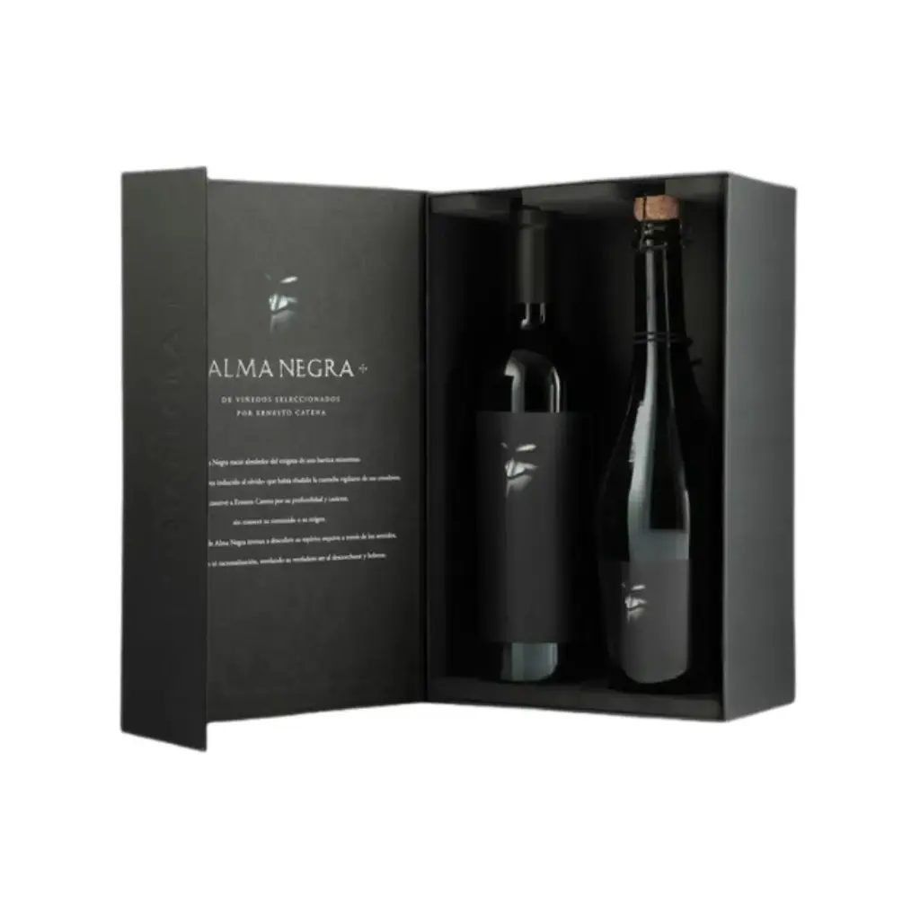 ESTUCHE ALMA NEGRA TINTO + BLANC DE BLANCS 750ml