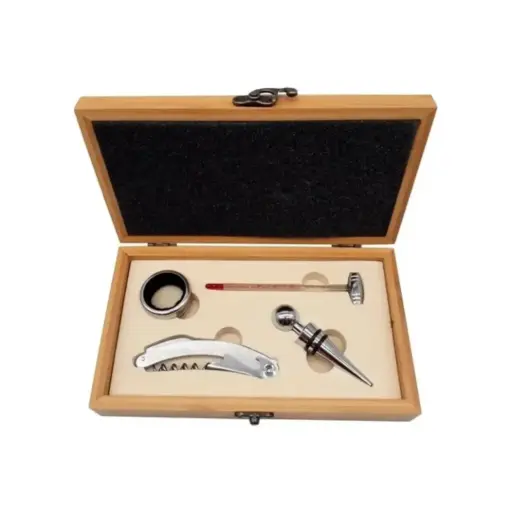 [6170] SET VINO X4 CAJA BAMBU