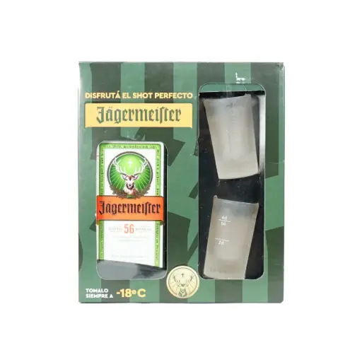 [6157] JAGERMEISTER 1LT + 2 SHOTS ESTUCHE 