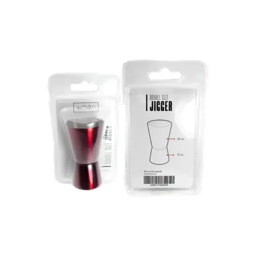 [3938] JIGGER MEDIDA SCHON DOBLE ROJO